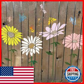 B0dz2k6x2x Myjmn Large Flower Stencils For Painting Walls - 12x14 Inch Jumbo Reusable Blooming Decor