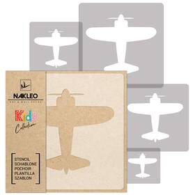 B07g5h8k3n Nakleo Painting Stencils Set For Kids 5 Pcs Templates 3.5 To 13.4 Plane