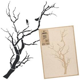 B07jb5v1q5 Nakleo Reusable Plastic Wall Stencil - 43x64cm / 17 X 25 Floral Tree Branch