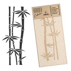 Nakleo B08s45q95s Border Large Wall Stencil 177x37 Bamboo Leaves Floral Pattern Reusable
