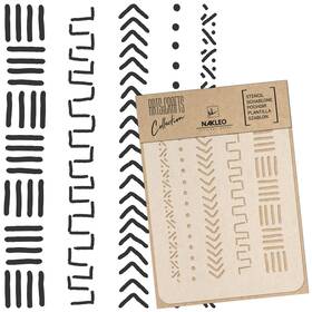 Sza-cra-017 Nakleo Painting Stencil For Crafts A5 5.9 Inch X 8.3 Mudcloth African