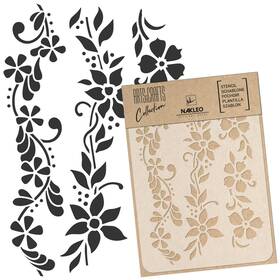 Sza-cra-050 Nakleo Painting Stencil For Crafts A5 5.9 Inch X 8.3 Flowers Mini Bord