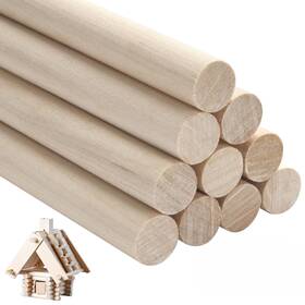 Mbang-02 Nanxjiur Dowel Rods Wood Sticks 10 Pcs 1/2 X 12 Inch Wooden Round Natural W