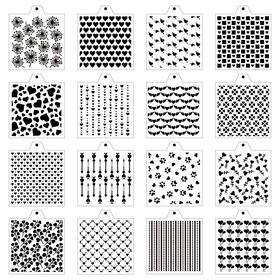 5.5x5.5in Negemel Bs-16 16 Pcs Cookie Stencil Baking Stencils For Royal Icing Cookies Airb