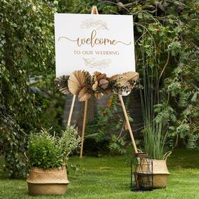 B0d4qfstvt Nianfeng 63 Inch Wooden Easel Stand Tripod A-frame For Wedding Sign Display