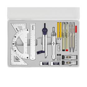 Mg517 Nicpro 20pcs Professional Geometry Set With Case Drafting Tools Wi... Fast Ship