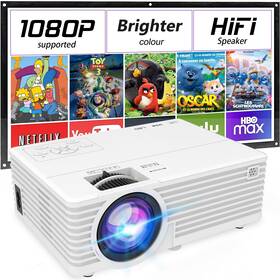 Nisoo 850030908612 Mini Video Projector 1080p Supported Portable Outdoor Movie 176 Inch
