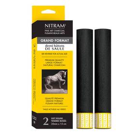 B00id874au Nitram Charcoal Soft Rnd 25mm Demi Stk 2 Pk