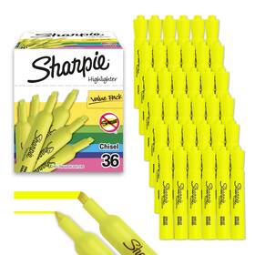 No 071641084575 Tank Style Highlighters Chisel Tip Fluorescent Yellow Box Of 36