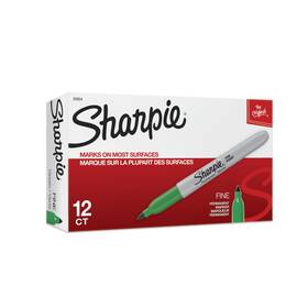 No 071641300040 Fine Point Permanent Marker Green Box Of 12