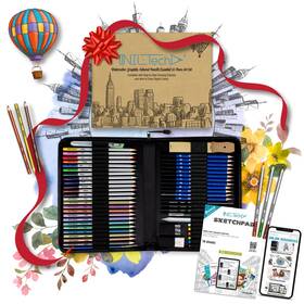 No 712038924998 55 Piece Kit For Sketching And Drawing Pens - Includes Sketch Pad Blending