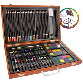 No 844927040349 Art Painting Sketching Drawing Set 24 Watercolor Paint Colors Oil Pastels