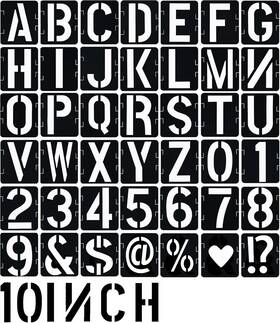 Myd037 No 10 Inch Letter Stencils 42 Symbol Numbers Interlocking Stencil