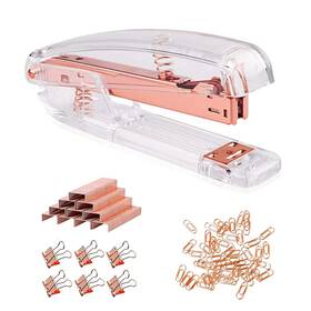 Stapler001 Noger Acrylic Desktop Stapler With 1000 26/6 Staples 6 Binder Clips And 50 Paper Cli
