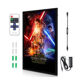 Octo Lights 810131482824 Nexaframe Led Backlit Movie Poster Frame - 24 X 36 Black Cinema Box For Poste