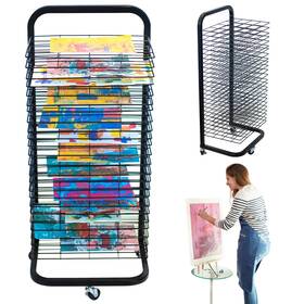 Odoxia 720618229878 Art Drying Rack For Classroom Functional And Mobile Paint 25 Re