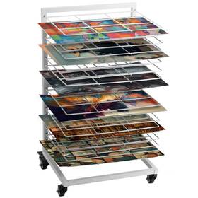 Officeroo 628942962363 Art Drying Rack For Classroom - 18 Removable Shelves Movable Paint Rac