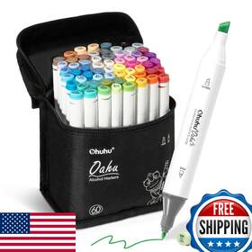 B01n7m6dya Ohuhu 60-color Dual Tip Alcohol Art Markers Set Ap Certified Chisel And Fine