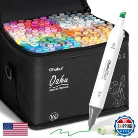 B07wzcjvnc Ohuhu 160-color Dual Tip Alcohol Markers Chisel And Fine For Artist Adult Coloring