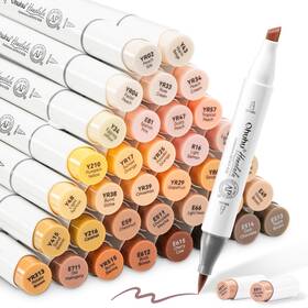 B08fmgpyq2 Ohuhu Skin Tone Alcohol Markers Brush Tip - 36 Portrait Colors Art Set