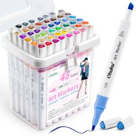 B08nwyjqcb Ohuhu 48-color Double Tipped Alcohol Markers Chisel And Fine Art Set