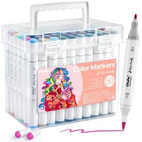 B0cw9v2ckx Ohuhu 60 Colors Dual Brush Fine Tip Water-based Markers Art Set Paper-friendly