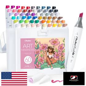 B0dbt9ktlh Ohuhu Alcohol Markers 60 Colors Dual Tip Refillable Art Marker Set Broad And Brush