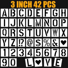 Z106-zmmb3c-xmkj329 Okxiri 42 Pcs Letter Stencils 3 Inch Interlocking Craft Kit Reusable Plas
