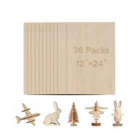 Omt-0001-05 Omtech 36 Pack Birch Plywood Sheets 12x24 Inch For ... Fast Ship