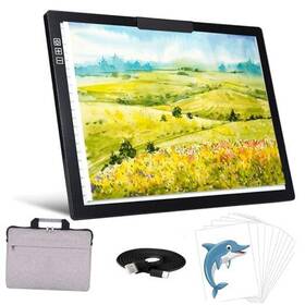 A4-d28 One Day Tech Co. A4 Led Light Pad With Carry Bag 6 Levels Of Black