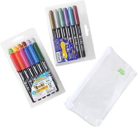 Cbk-55me Only Warm Cbk-55me/6v Fudebiyori Fude Brush Pen 2-pack Cbk-55/12v 18 Color Set