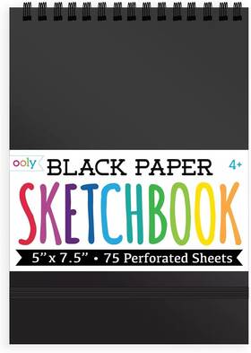 118-102 Ooly Diy Cover Small Sketchbook 5 X 7.5 Inches Black Paper