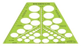 B0dyqzj72b Pacific Arc Metric Isometric Ellipse Template 35 16 13.25 Inch X 7.25 Drafting Dra