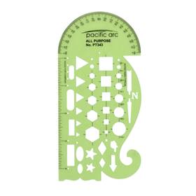 Pt-343 Pacific Arc All Purpose Template Guide Featuring A Protractor 4 Inch Ruler