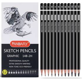 P902-12 Pandafly Professional Drawing Sketching Pencil Set - 12 Pieces Graphite Penci