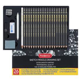 P970-26 Pandafly 26-piece Professional Sketch Pencil Set - Includes 4h To 14b Graphit