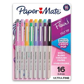 B01m66zjey Paper Mate Flair Felt Tip Pens Ultra Fine Candy Pop Pack 16-count