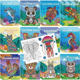 B0cm9g1jgf Pasimy 24 Pcs Animals Coloring Books Diy Mandala Ocean Jungle