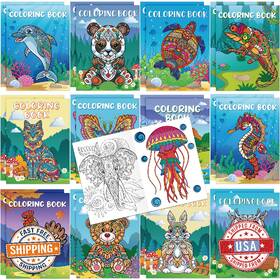 B0czrwy6dl Pasimy 72 Pcs Animal Coloring Books Mandala Ocean Jungle Kids Party Favors Gift
