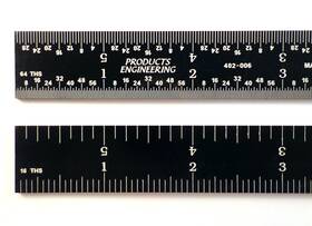 402-012ez Pec Tools Products Engineering Company 12 Inch 4r Rigid Black Chrome High-contrast Machinist Ruler With Mark