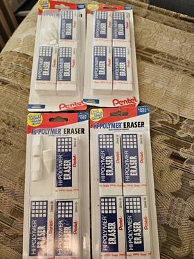 Zeh10bp3f2 Pentel 4 Pk Hi-polymer Erasers Latex Free Non Abrasive