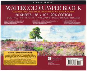 324818 Peter Pauper Press Studio Series Watercolor Paper Block - Brand New