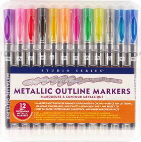 337948 Peter Pauper Press Metallic Outline Markers - Brand New
