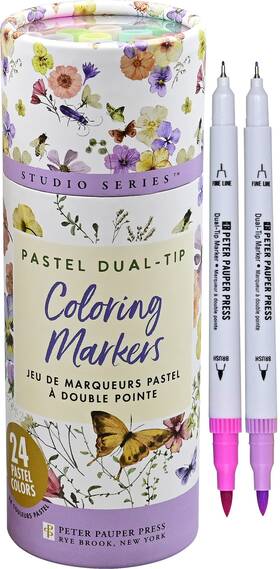 342515 Peter Pauper Press Studio Series Dual Tip Pastel Markers - Brand New
