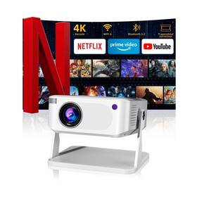 Phigeek 860014996900 Mini Projector With Wifi 6 And Bluetooth 5.2 Portable 4k Support