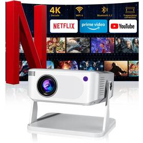 Phigeek 860014996924 Mini Projector With Wifi 6 And Bluetooth 5.2 Portable 4k Support