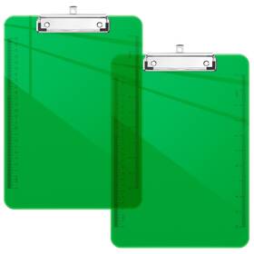 Clipboard-0415 Piasoenc 2 Pack Plastic Clipboards Translucent Ruler Clip Board With Low Pro