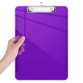 Clipboard-12.5x8.9-grey Piasoenc Plastic Clipboards Translucent Ruler Clip Board With Low Profile O