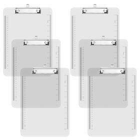 Jb-0914 Piasoenc 6 Pack Plastic Clipboards Translucent Ruler Clip Board With Low Pro