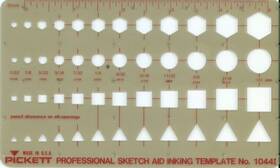 1044i Pickett Sketch Aid Inking Template Drafting Stencil